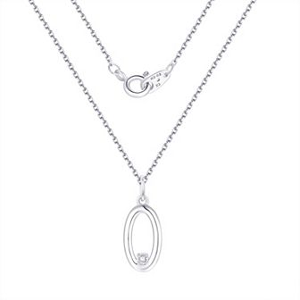 Forever Radiant Diamond Accent Initial Pendant Necklace