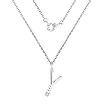 Forever Radiant Diamond Accent Initial Pendant Necklace