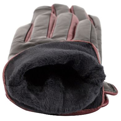 Women's Karla Hanson Leather Touchscreen Gloves with Buttons