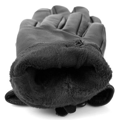 Women's Karla Hanson Leather Touchscreen Gloves with Bows
