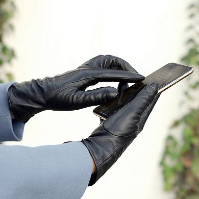 Women's Karla Hanson Leather Touchscreen Gloves