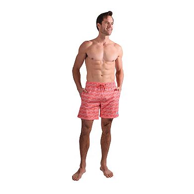 Men's Beach Bros 6.5-Inch Waves Print 4-Way Stretch Mesh Lined Swim Trunks