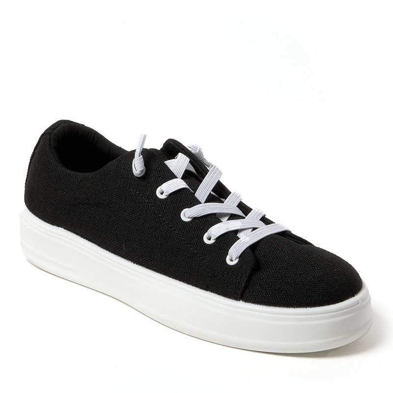 Original Comfort by Dearfoams Mabel Woven Lace-Up Women's Shoes, Size: 7.5, Black