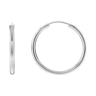 PRIMROSE Sterling Silver Polished Endless Hoop Earrings