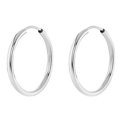 PRIMROSE Sterling Silver Polished Endless Hoop Earrings
