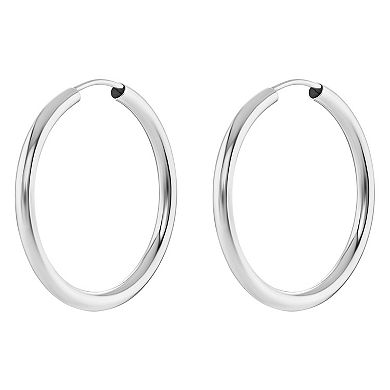 PRIMROSE Sterling Silver Polished Endless Hoop Earrings