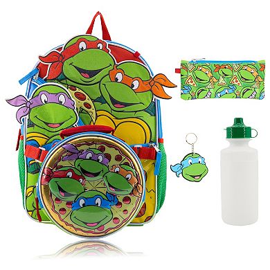 Teenage Mutant Ninja Turtles 5-Piece Backpack, Lunch Bag, Pencil Case, Water Bottle, & Keychain Set
