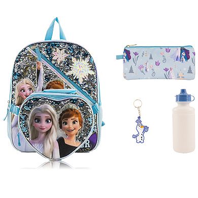 Disney's Frozen 5-pc. Sequin Heart Backpack with Water Bottle