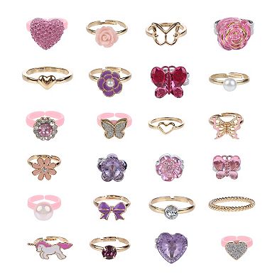 Girls Elli by Capelli 24 Piece Ring Set with Butterfly Case