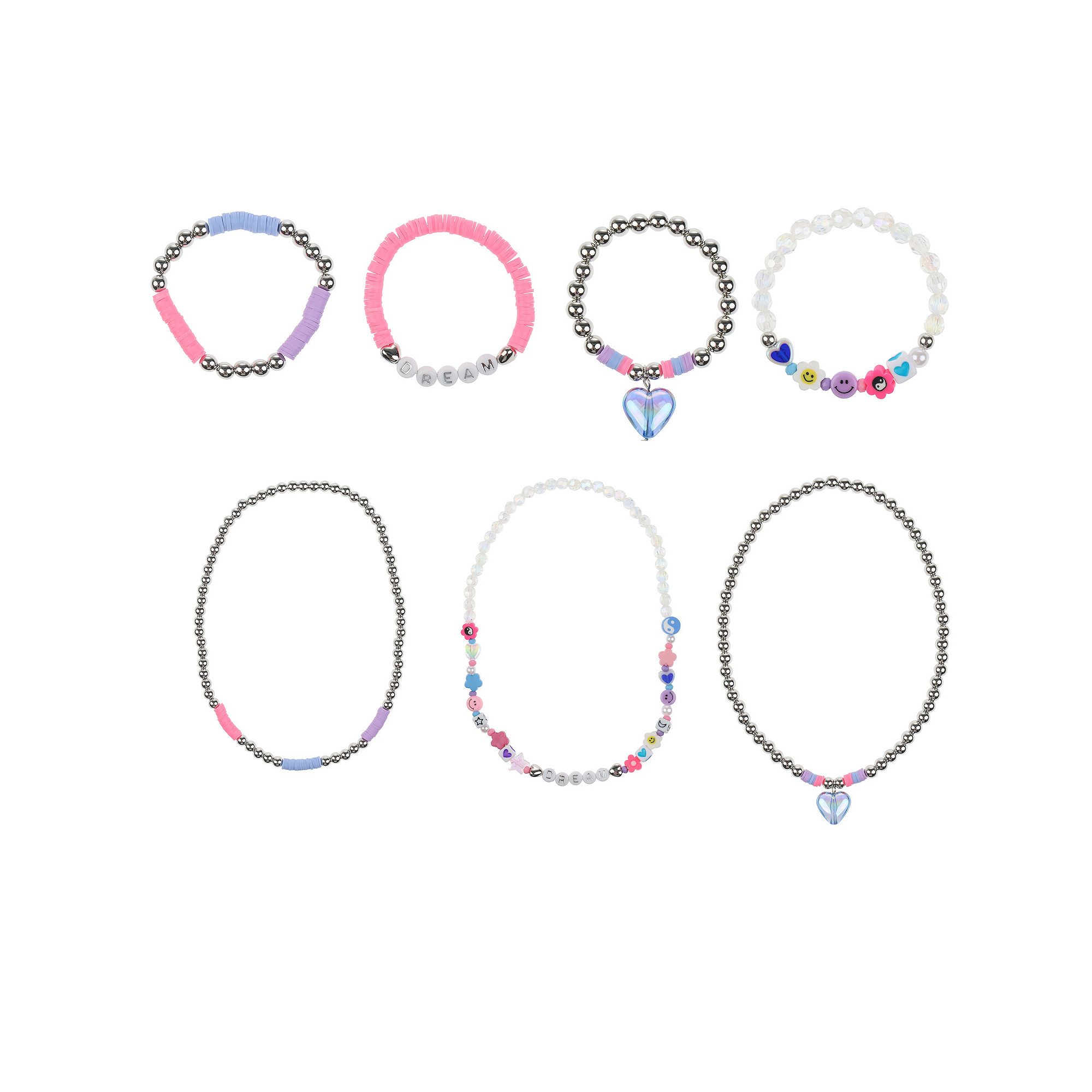 Girls Elli by Capelli 8-pc. Stretch Necklace and Bracelet Set, Pink