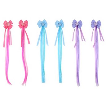Girls Elli by Capelli 6 pc Faux Hair Clip Set with Bows