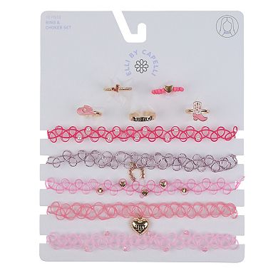 Girls Elli by Capelli 10-pc. Choker & Ring Set