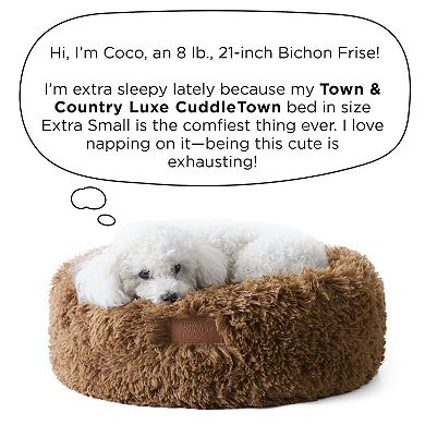 TCL Town & Country Luxe CuddleTown Fuzzy Solid Donut Pet Bed