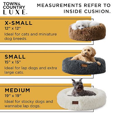 TCL Town & Country Luxe CuddleTown Fuzzy Solid Donut Pet Bed