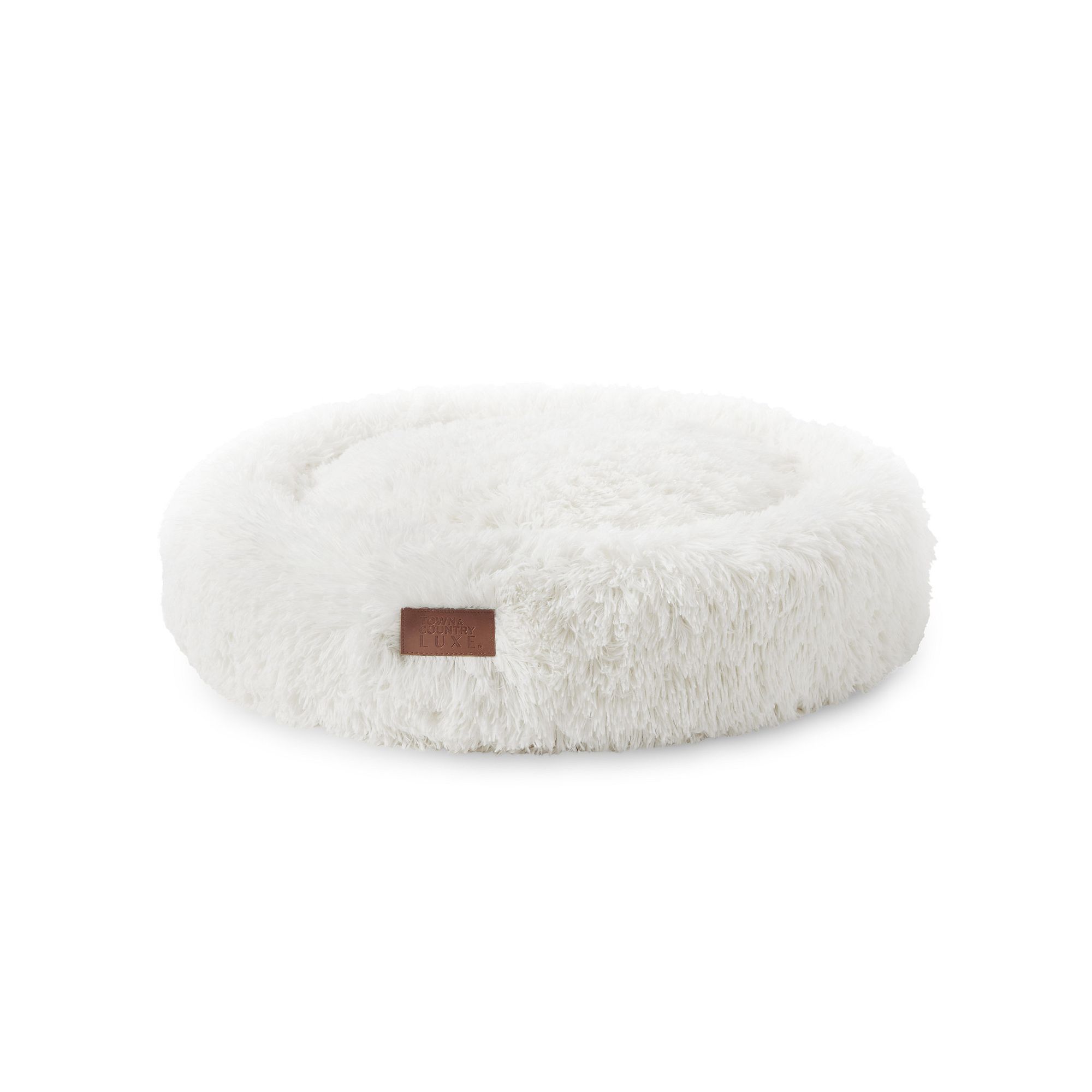 TCL Town & Country Luxe CuddleTown Fuzzy Solid Donut Pet Bed, Marshmallow I