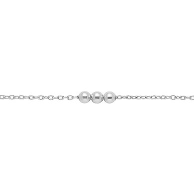 PRIMROSE Triple Polished Bead Station Cable Chain