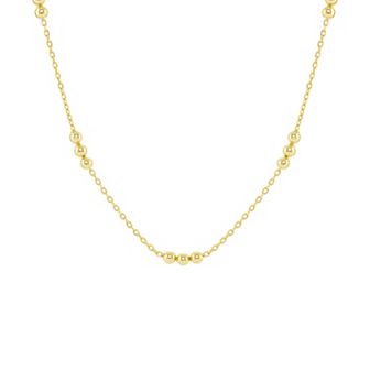 PRIMROSE Triple Polished Bead Station Cable Chain