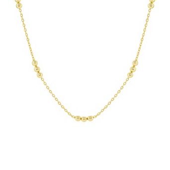 PRIMROSE Triple Polished Bead Station Cable Chain