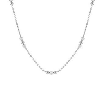 PRIMROSE Triple Polished Bead Station Cable Chain