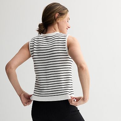 Women's Sonoma Goods For Life® Button Up Crew Neck Sweater Vest