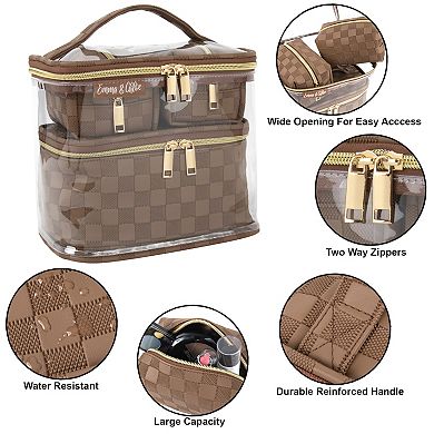 Emma & Chloe 4-Piece Travel Train Case Set