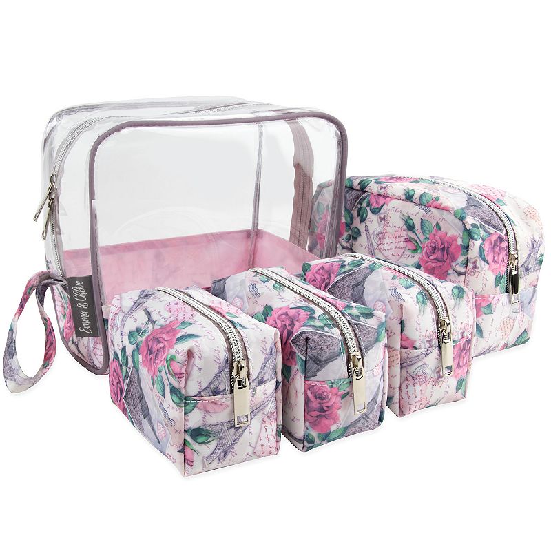 Emma & Chloe 5-Piece Travel Wristlet Set, Ivory