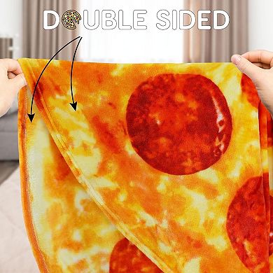 Zulay Kitchen Pepperoni Pizza Blanket 36 Inches - Novelty Big Pizza Blanket Adult and Kids