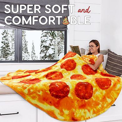 Zulay Kitchen Pepperoni Pizza Blanket 36 Inches - Novelty Big Pizza Blanket Adult and Kids
