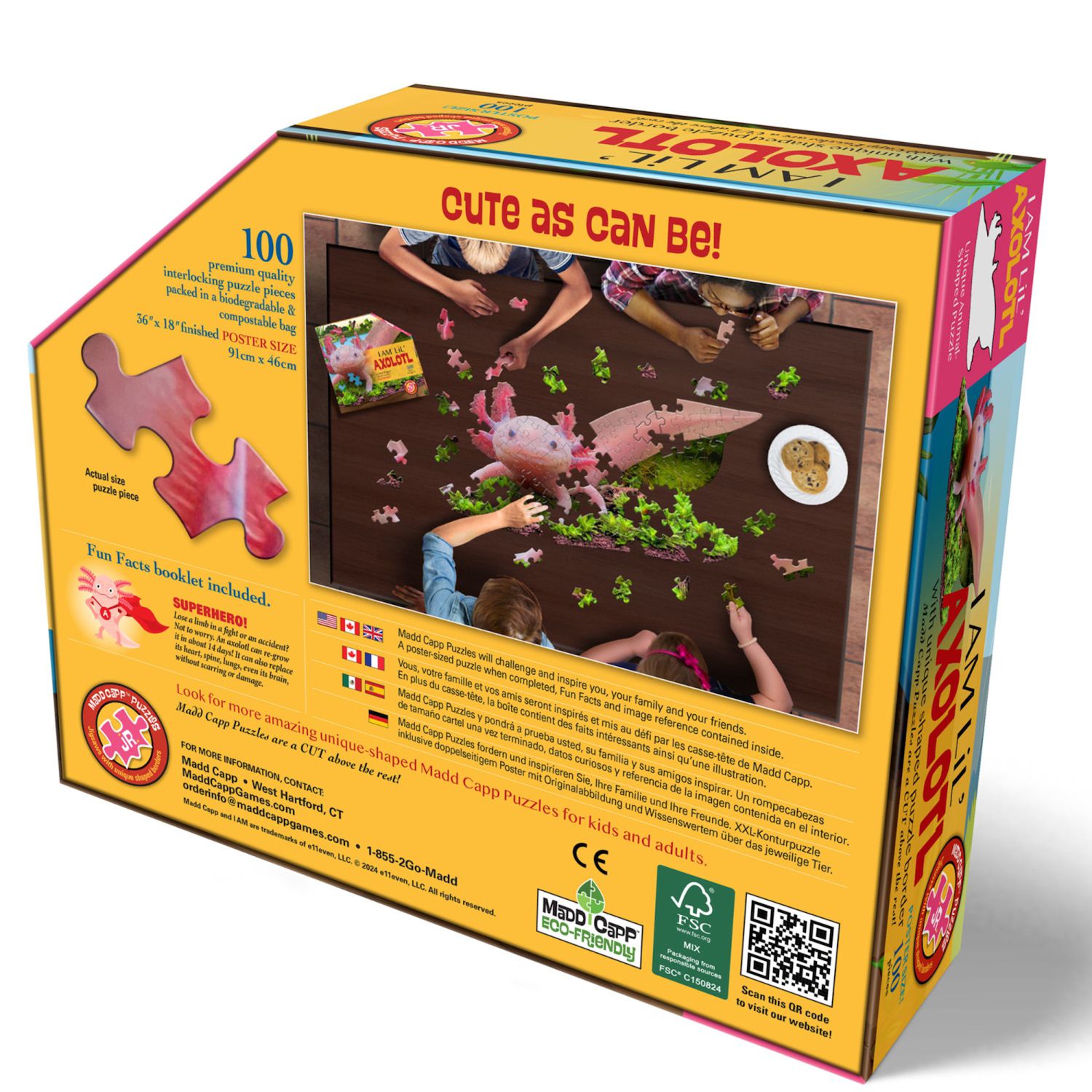 Madd Capp Puzzles I AM Lil Gator - Puzzle 100 Pezzi A Forma Di Testa Di Animale Per Bambini E Adulti