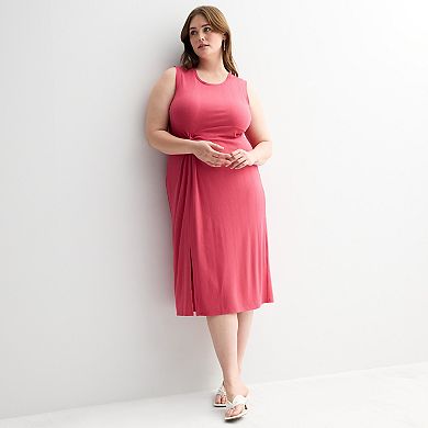 Plus Size Nine West Twist Front Knit Dress