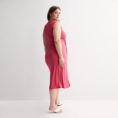 Plus Size Nine West Twist Front Knit Dress