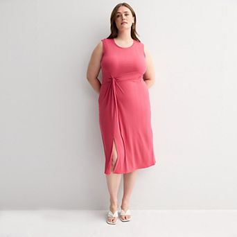 Plus Size Nine West Twist Front Knit Dress