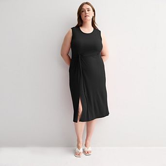 Plus Size Nine West Twist Front Knit Dress