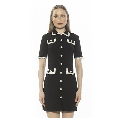 Women's ALEXIA ADMOR Odette Knit Button Down Short Sleeve Dress