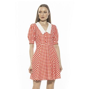 Women's ALEXIA ADMOR Carys Dropped Collar Puff Sleeve Fit And Flare Dress