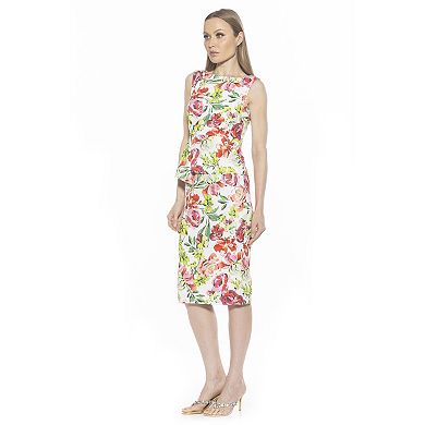 Women's ALEXIA ADMOR Amora Boatneck Sleeveless Peplum Sheath Dress