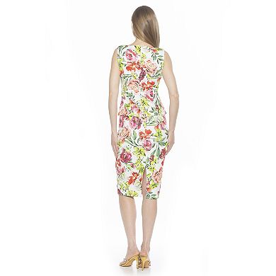 Women's ALEXIA ADMOR Amora Boatneck Sleeveless Peplum Sheath Dress
