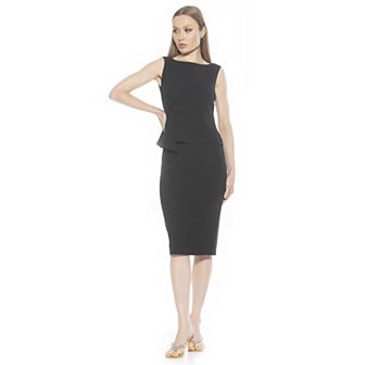 Women's ALEXIA ADMOR Amora Boatneck Sleeveless Peplum Sheath Dress
