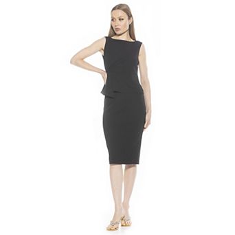 Women's ALEXIA ADMOR Amora Boatneck Sleeveless Peplum Sheath Dress