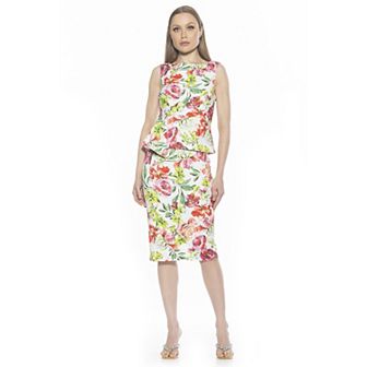 Women's ALEXIA ADMOR Amora Boatneck Sleeveless Peplum Sheath Dress
