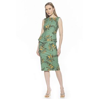 Women's ALEXIA ADMOR Amora Boatneck Sleeveless Peplum Sheath Dress