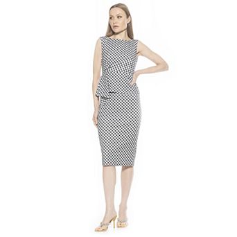 Women's ALEXIA ADMOR Amora Boatneck Sleeveless Peplum Sheath Dress