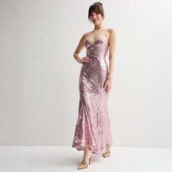 Juniors' Violet Weekend Geometric Sequin Mermaid Gown