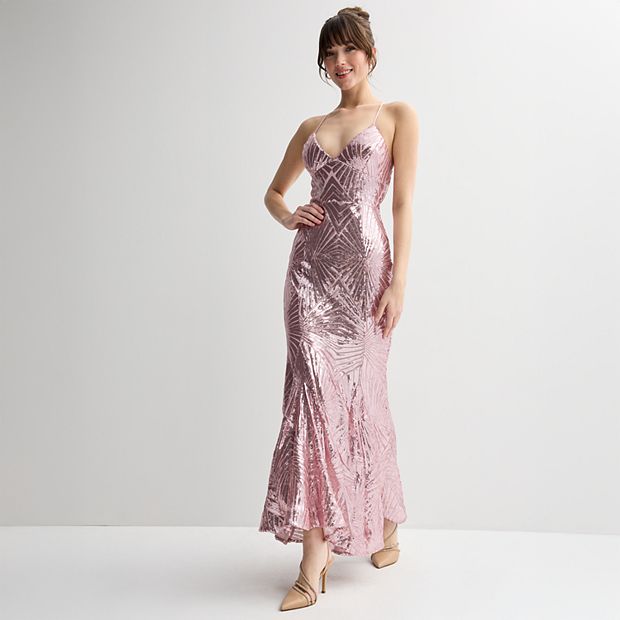 chinese dress ladies Khloe Strappy Back Mermaid Sequin Formal Dress main image 1