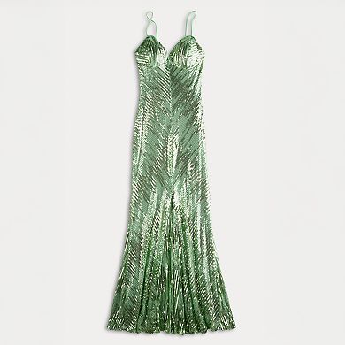 Juniors' Violet Weekend Sequined Strappy Gown