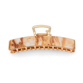 Emberly Gold Tone Marbleized Metal Claw Clip