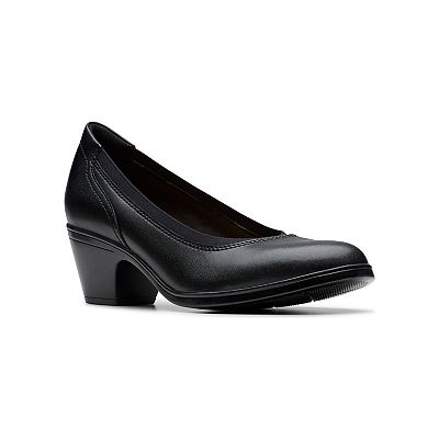 Clarks Emily2 Edyth Women's Leather Block Heel Pumps