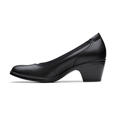 Clarks Emily2 Edyth Women's Leather Block Heel Pumps