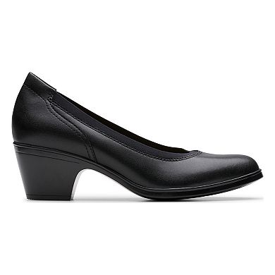 Clarks Emily2 Edyth Women's Leather Block Heel Pumps