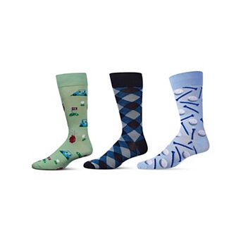 Men's 3 Pair Pack Novelty Sports Crew Socks